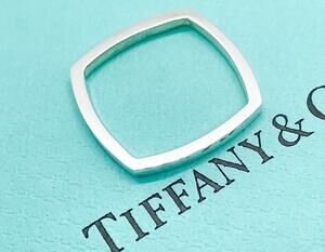 Tiffany & Co. Frank Gehry Torque Square Narrow Ring Sterling Silver Size 4